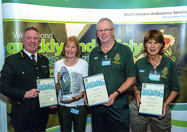 Jackie, Martin, and Deborah represent Whiteparish and Downton CFRs at SWAFST awards evening, October 2016